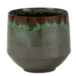 Green ceramic flowerpot 26 cm