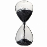 Decoration's hourglass - glass and sand glitter black