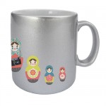 Russian dolls silvery mug by Cbkreation