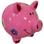 Small Ceramic Piggy Bank - Pink
