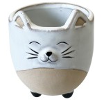 Small Cat-shaped Pot Cover - White