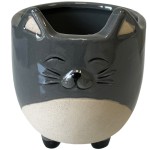 Small Cat-shaped Pot Cover - Grey