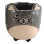 Small Cat-shaped Pot Cover - Grey