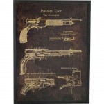 Wood and Glass Pistol Frame 80 cm