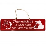 Decorative wooden plate Chien mchant - red Herms