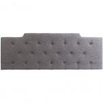 Gray Upholstered Headboard 157 cm with Tufting in Heather Gray