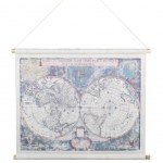 Decorative canvas World map to hang - 76 cm