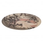 Round bamboo tray with birds 35 cm