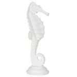 Seahorse figurine in white resin 31 cm