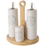 Set Salt and Pepper Shakers with Oil and Vinegar Dispensers
