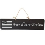Decorative wooden plate - Fier d'tre Breton - Black