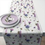 Bumblebees in the meadow cotton table runner 40 x 150 cm
