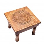 Mini Wooden Side Table Flower of Life