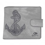 Purse Leather Purse - Navy Anchor - Gray