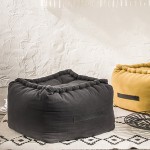 Cotton Floor Cushion 45 x 45 x 30 cm - Black